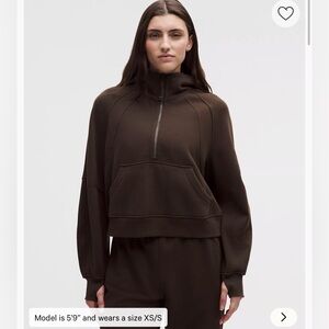 Lululemon scuba brown half zip hoodie